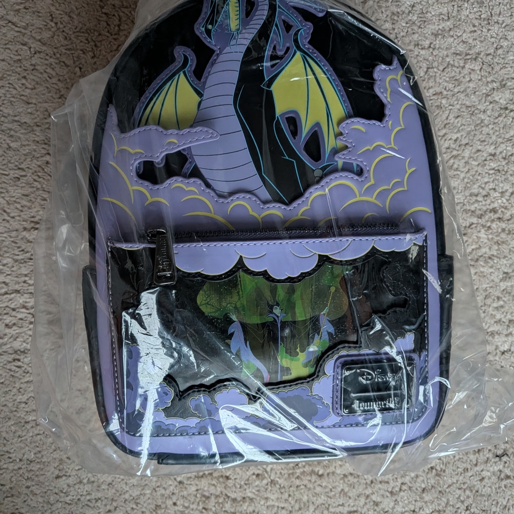Loungefly Purple and Black Dragon Backpack
